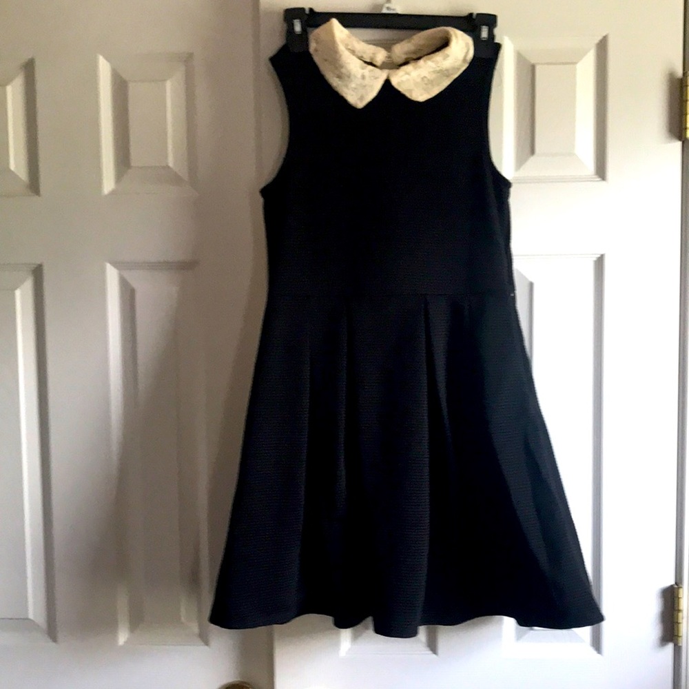 Black dress with white collar
